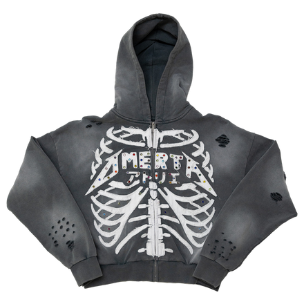 OMERTÀ SKELI GREY ZIP-UP SMALL FIT