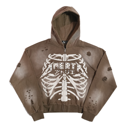 OMERTÀ SKELI BROWN ZIP-UP SMALL FIT